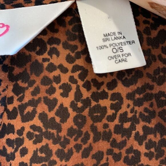 Victoria's Secret Brown + Black Leopard Print Sexy Sheer Satin Robe lingerie‎ - Picture 5 of 5